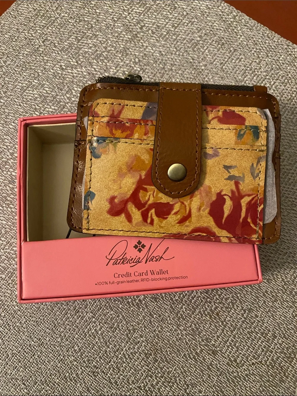 Patricia Nash Floral Leather Card Wallet